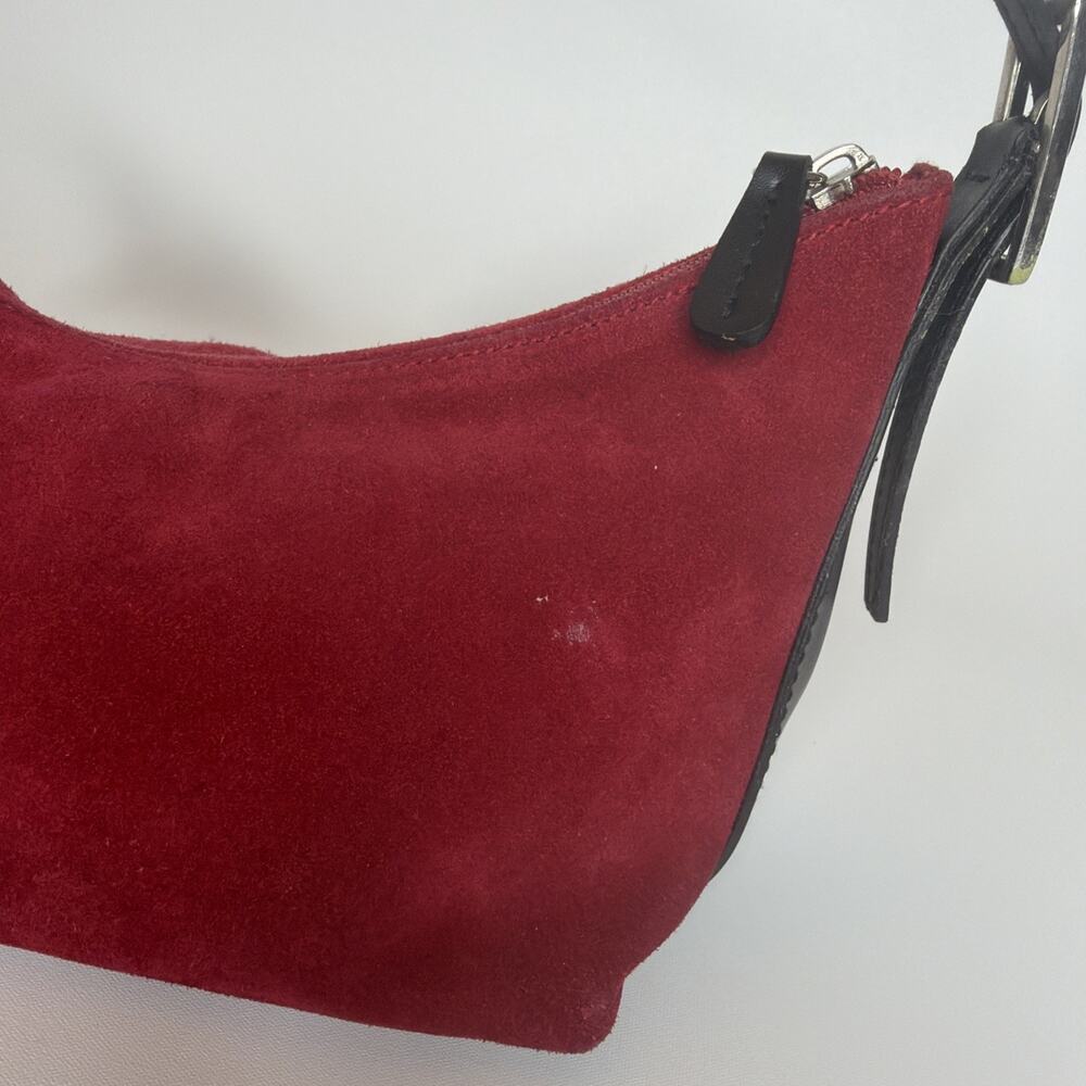 Kathy Ireland Y2K Mini Small Handbag Purse Red Leather Suede - Picture 4 of 16